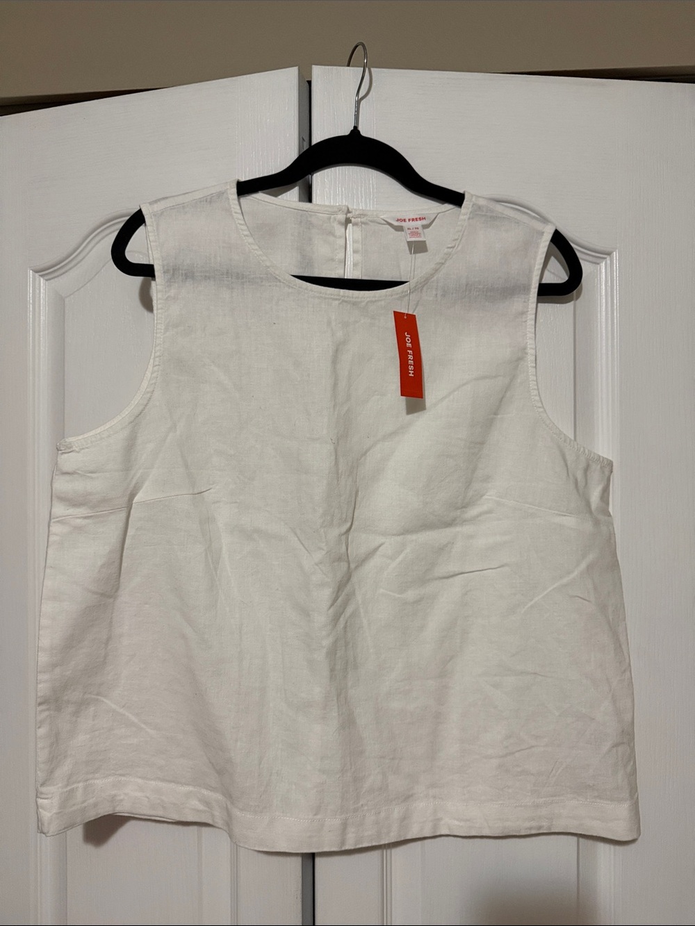 Joe Fresh White Sleeveless Linen Blend Shell Top XL NWT